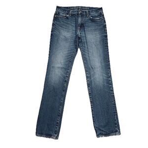 American Eagle Original Straight Jeans Mens 30 Measures 31x32 Blue Cotton Denim
